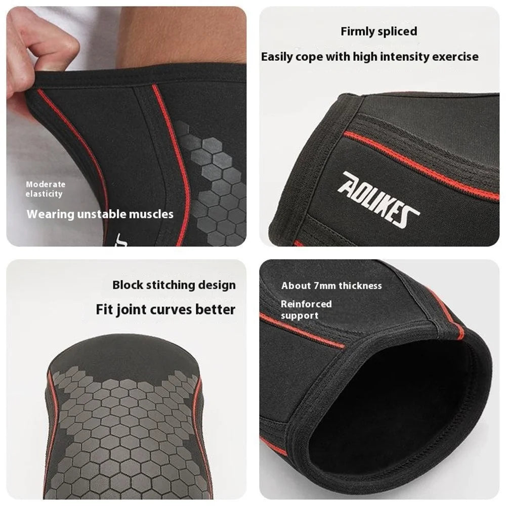 AOLIKES 7944 1Pc Sports Elbow Sleeve Protector Thicken 7mm Weightlifting Fitness Elastic Elbow Guard - Honeycomb S - 7