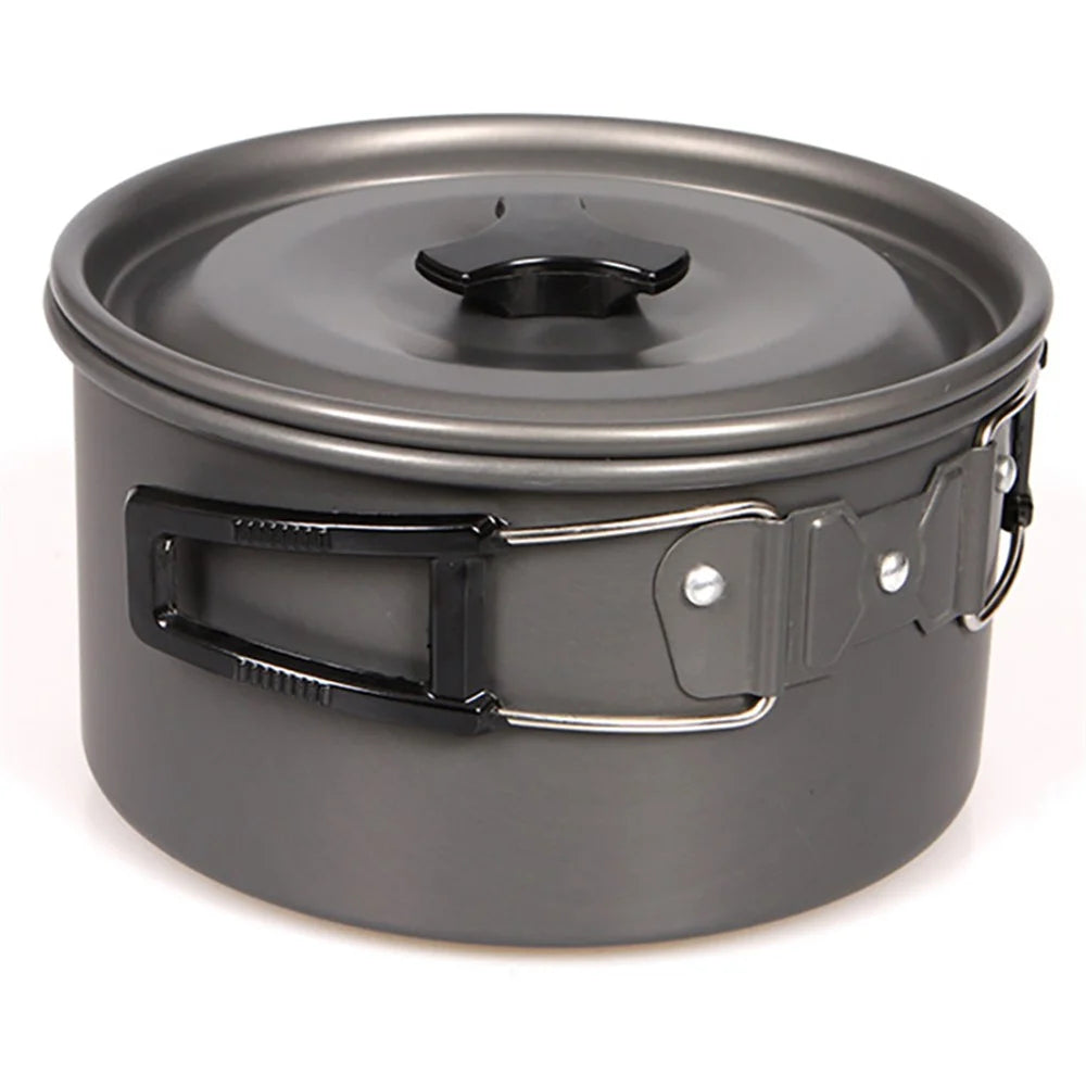 HALIN Cooking Pot Cookware Camping Picnic Outdoor Pan Pot Teapot Backpacking Gear (BPA-free, No FDA Certified), Size: M - 4