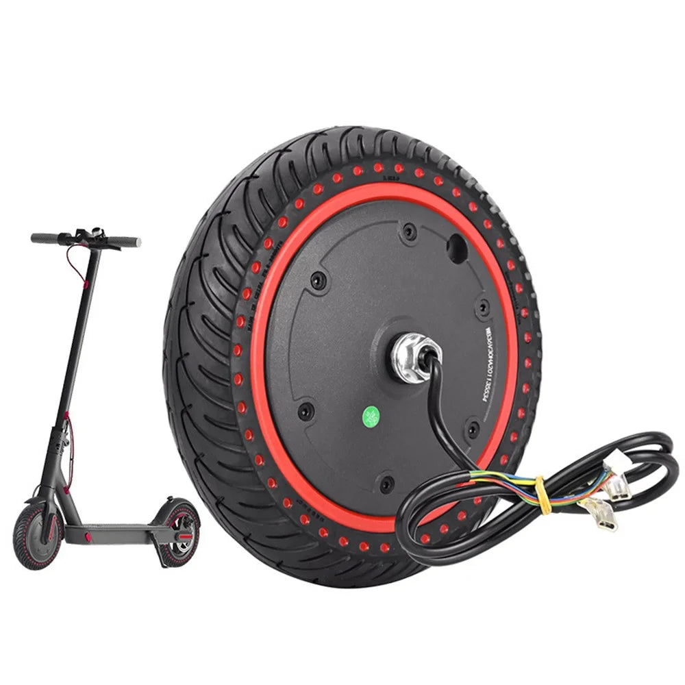 For Xiaomi 1S / Lite / M365 / M365 Pro / M365 Pro 2 / M365 Pro 3 Electric Scooter 8.5-Inch Inflatable Tire Wheel Hub Motor 350W 36V with Colored Circle Dot Decor - Red - 2