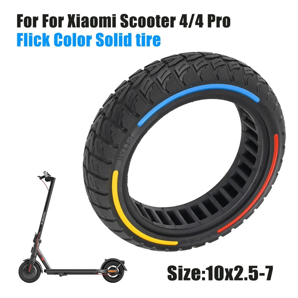 For Xiaomi Mi 4 / Mi 4 Pro Electric Scooter 10x2.5-7-Inch Replacement Rubber Tire Anti-Slip E-Scooter Wheel - Red Yellow Blue - 3