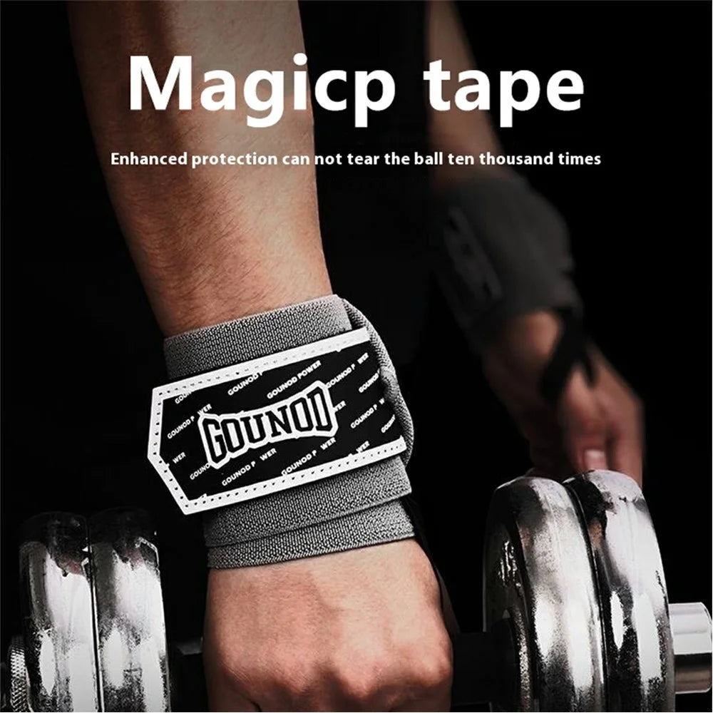 GOUNOD HS0105 1 Pair Sports Wrist Wraps Fitness Weightlifting Pull-Up Stabilizer Sprain Prevention Wrist Band - Grey - 4