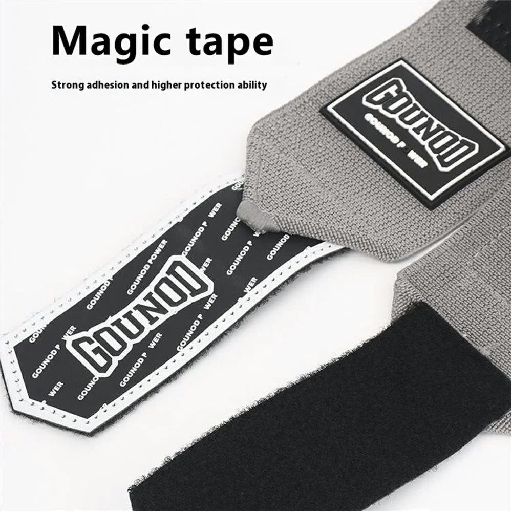 GOUNOD HS0105 1 Pair Sports Wrist Wraps Fitness Weightlifting Pull-Up Stabilizer Sprain Prevention Wrist Band - Grey - 6
