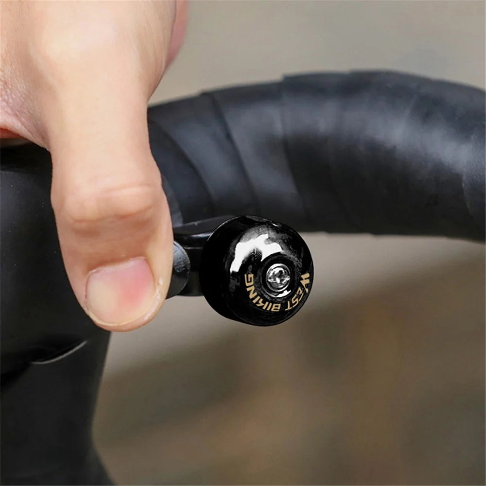 WEST BIKING YP1602782 Cycling Handlebar Tape Shockproof Cycling Wrap with End Plug and Bike Bell - Black - 2