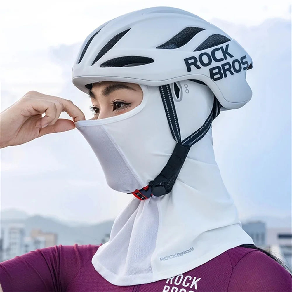 ROCKBROS LF70878 Ice Silk Face Mask Neck Gaiter Summer Anti-UV Head Scarf - Light Grey - 7
