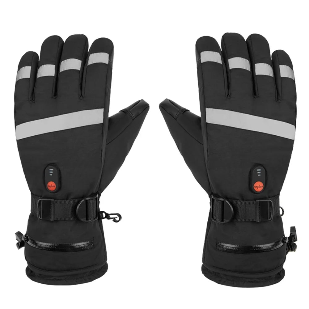 5803A02 Winter Electric Heated Gloves Waterproof Touch Screen Mittens with 4000mAh Battery (CE Certified) - 1