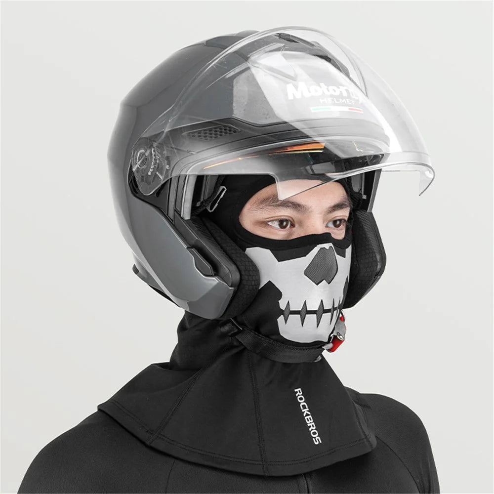 ROCKBROS YPP055 Skull/Spider Pattern Winter Motorcycle Cycling Head Scarf Helmet Liner Balaclava Face Mask - Skull/S - 4