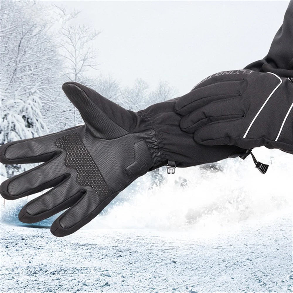 FLYINGTERN Motorcycle Snowmobile Heated Gloves Touch Screen Heated Mittens Winter Ski Gloves Electric Heating Thermal Gloves, Battery Powered - 5