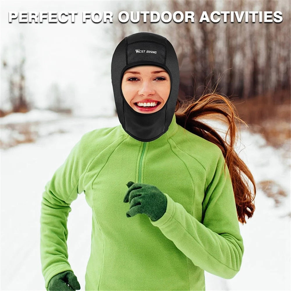 WEST BIKING YP0201257 Fleece Skull Cap Windproof Thermal Winter Scarf Elastic Cycling Motorcycle Helmet Liner Warm Running Hat Head Cover - 6