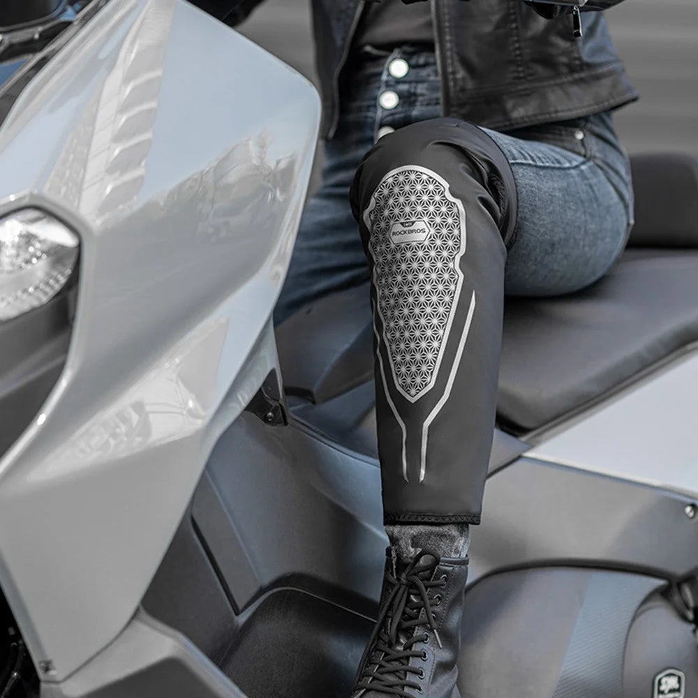 ROCKBROS TT017 Winter Warm Knee Pads Gears Motorcycle Leg Warmers Fleece Long Leg Sleeves - S / M - 4