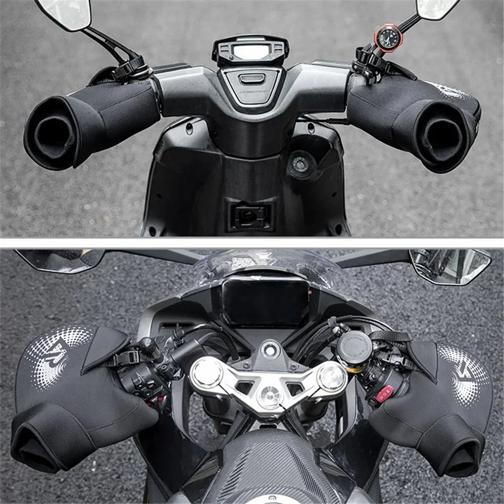 ROCKBROS D55 1 Pair Winter Motorcycle Handle Warm Cover Hand Protection Windproof Polar Fleece Gloves - 7