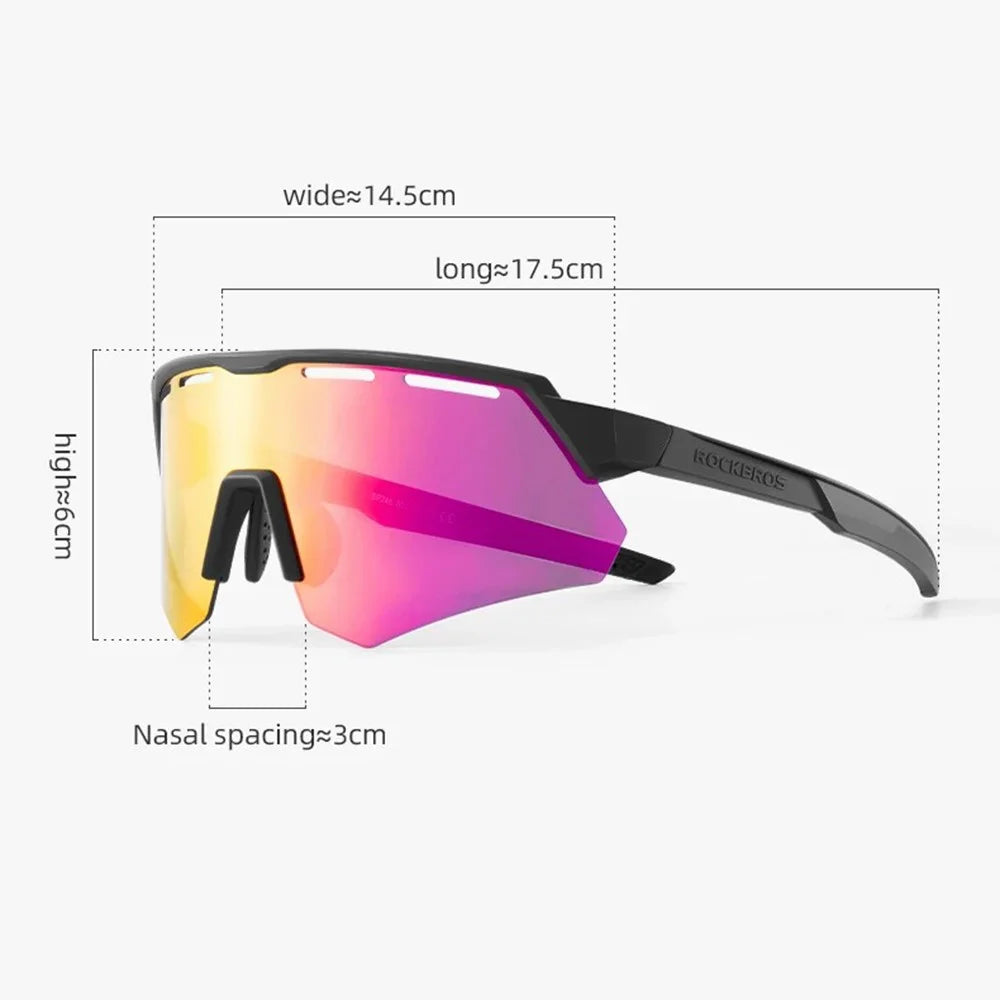 ROCKBROS SP246 Cycling Glasses Outdoor Windproof Eyeglasses Eye Protection Goggles, 4 Lens - White Frame - 7
