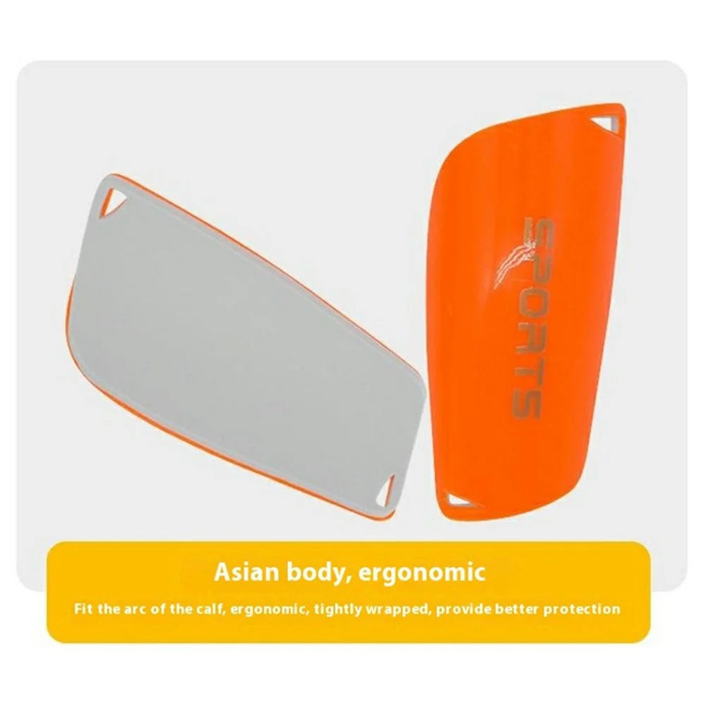 LINTORE WELT098 1 Pair Plastic + EVA Slip-In Shin Pads Soccer Leg Protector for Adult - Orange - 2