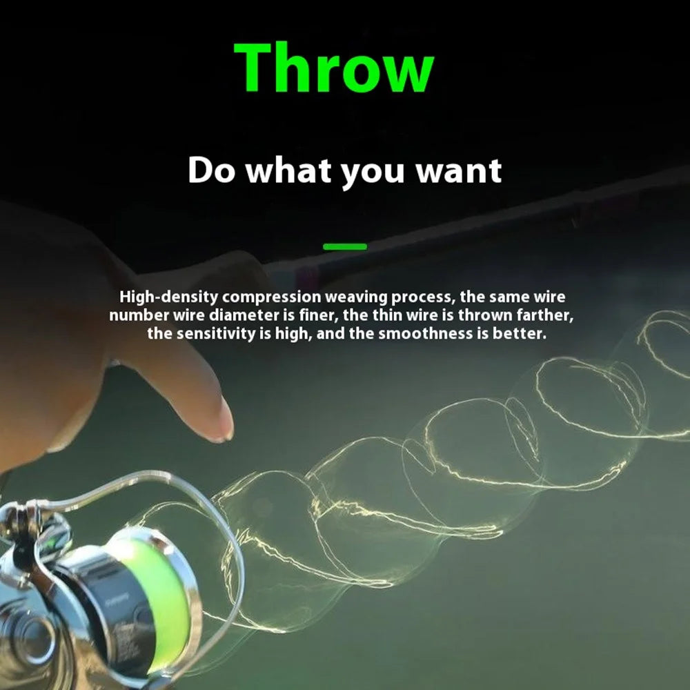 100m Length 8 Strands Braided Fishing Line Green Super Strong PE Smooth Touch Fishing Line - 0.4 - 6