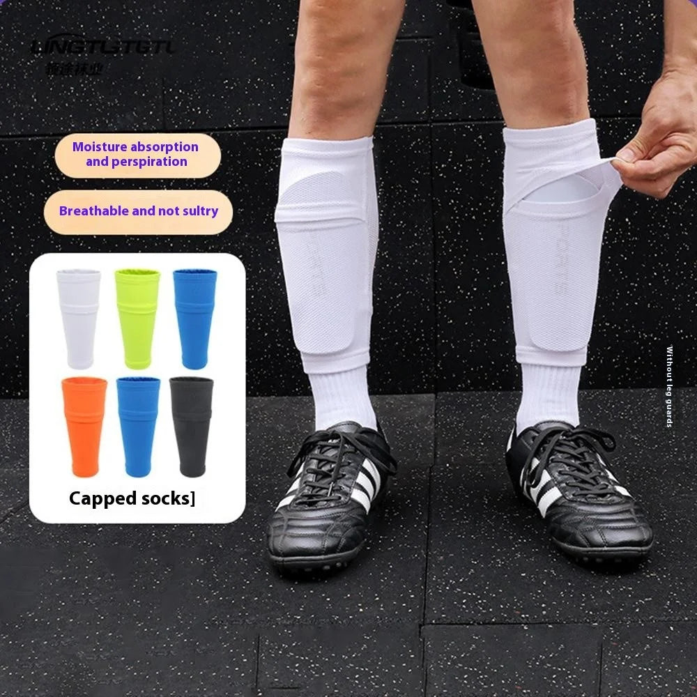 LINTORE 1 Pair Adult Soccer Leg Sleeves Socks Sweat Absorbent Calf Compression Sleeves - Yellow - 4