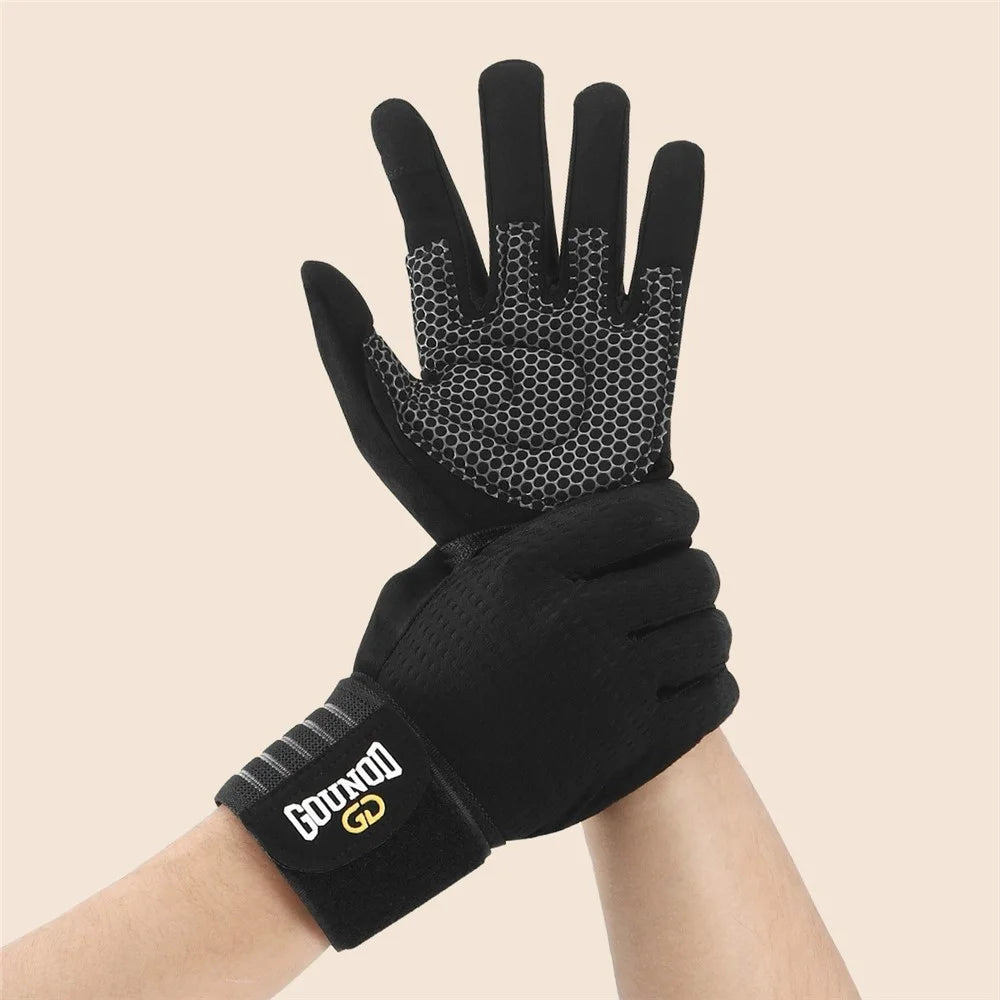 GOUNOD GL045 Full Finger Fitness Gloves Breathable Wrist Support Weightlifting Gloves Size XL - 3