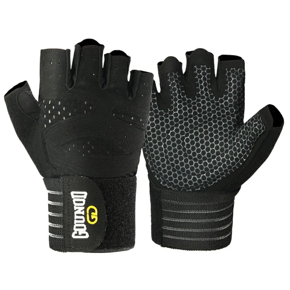 GOUNOD GL040 Non Slip Weightlifting Gloves Breathable Half Finger Fitness Gloves Size S - Black - 1