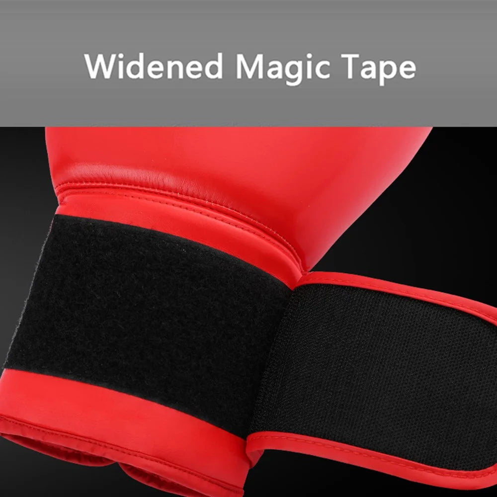 AIBEIJIAN 12oz Adult Breathable Boxing Gloves PU Training Gloves Punching Bag Kickboxing Mitts - Black - 5