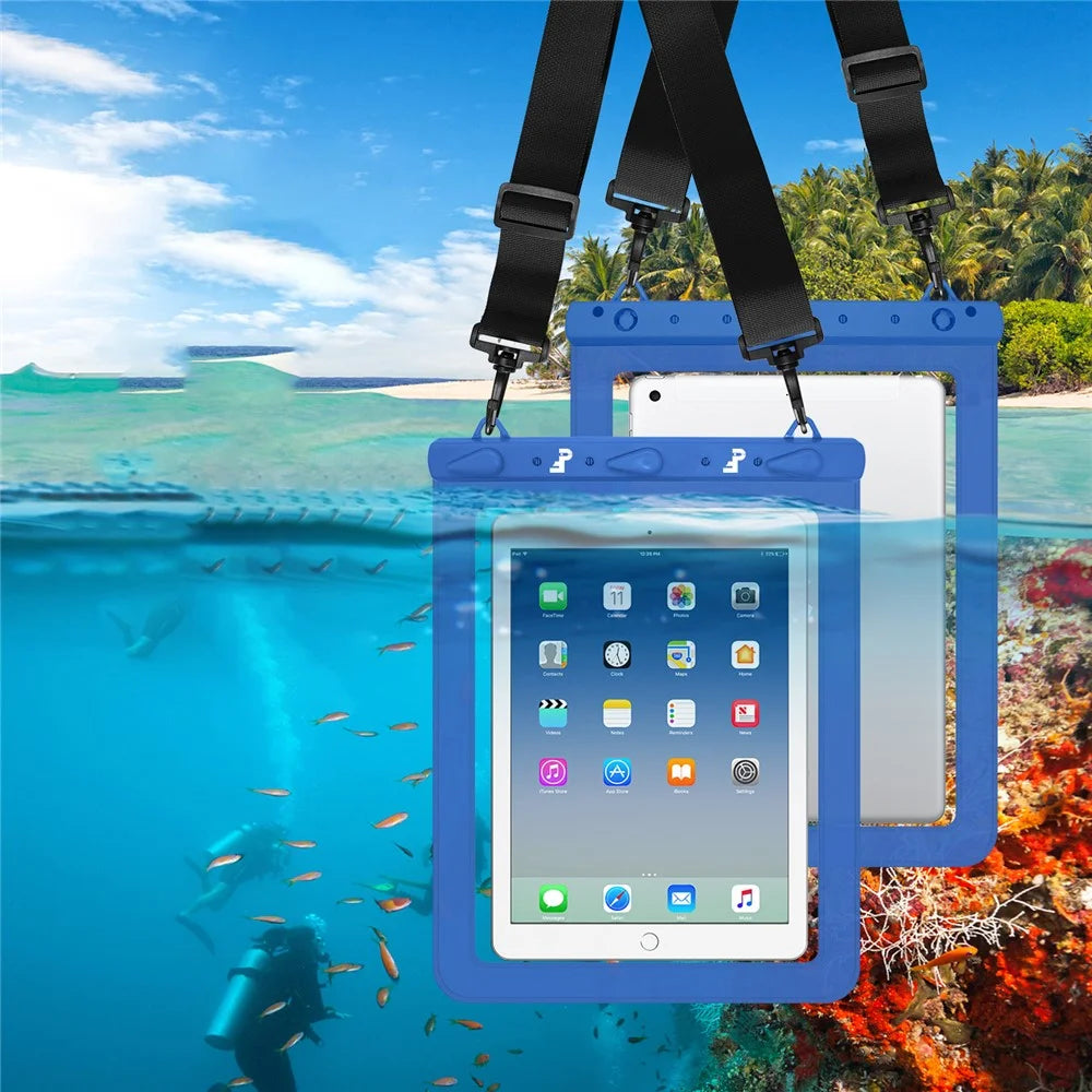 PICTET.FINO RH02 IPX8 Waterproof Bag for 13-inch Tablet Touch Screen 30m Underwater Pouch - Blue - 5