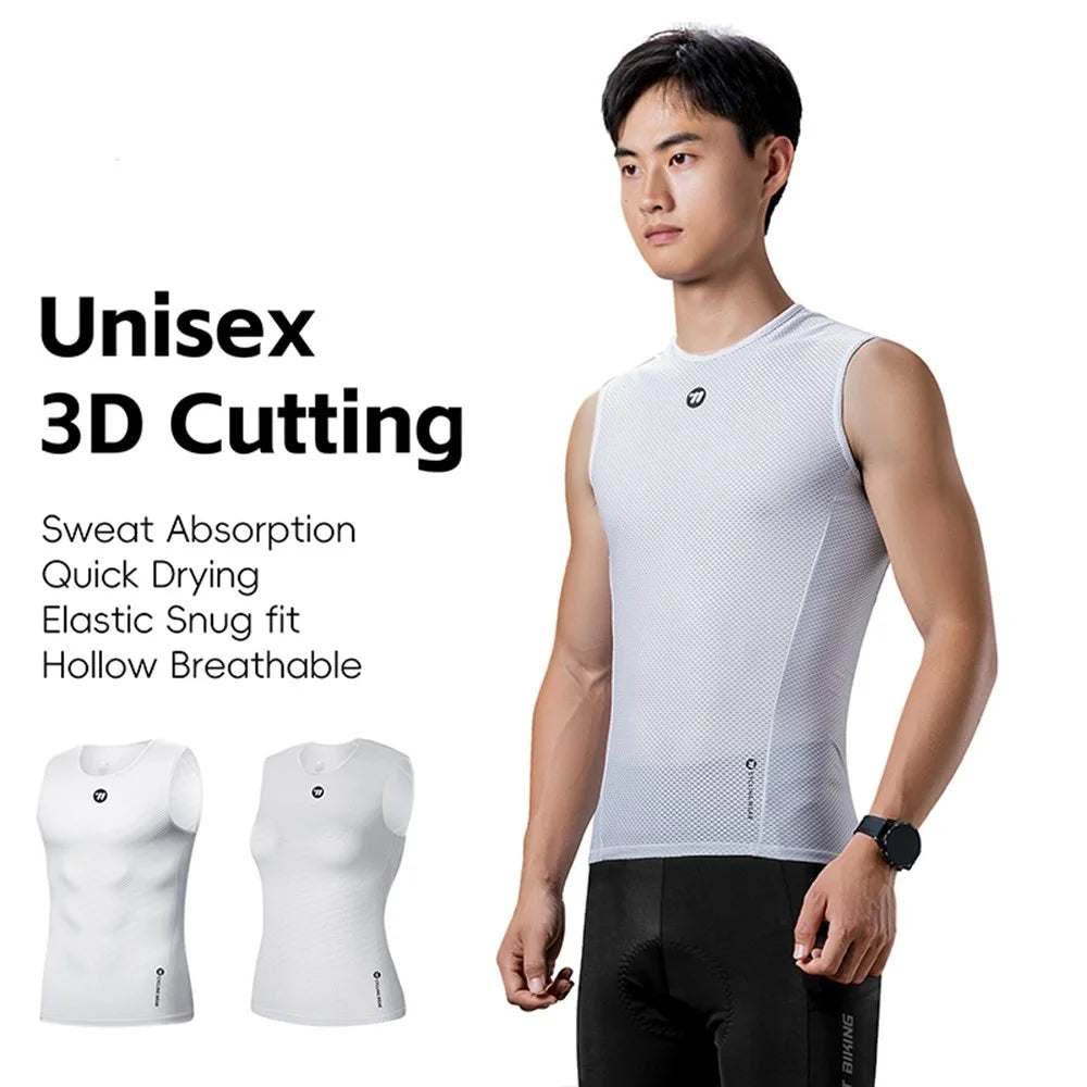WEST BIKING YP0209024 Mountain Bike Cycling Vest Quick Drying Sleeveless Top Size M / L - White - 3
