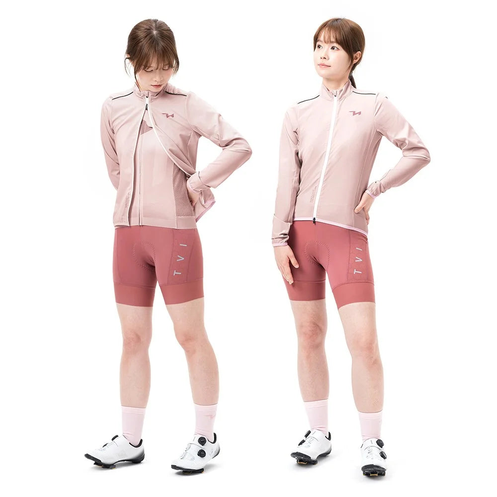 ROCKBROS TVI Series Women Cycling Sports Windbreaker Long Sleeve Breathable Windproof Jacket, Size S - Pink - 4