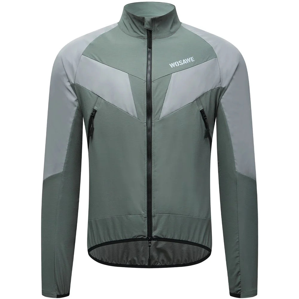 WOSAWE Spring Summer Cycling Jacket Bike Windproof Water Resistant Reflective Climbing Night Running Jacket, Asian L / EU M - Green - 2