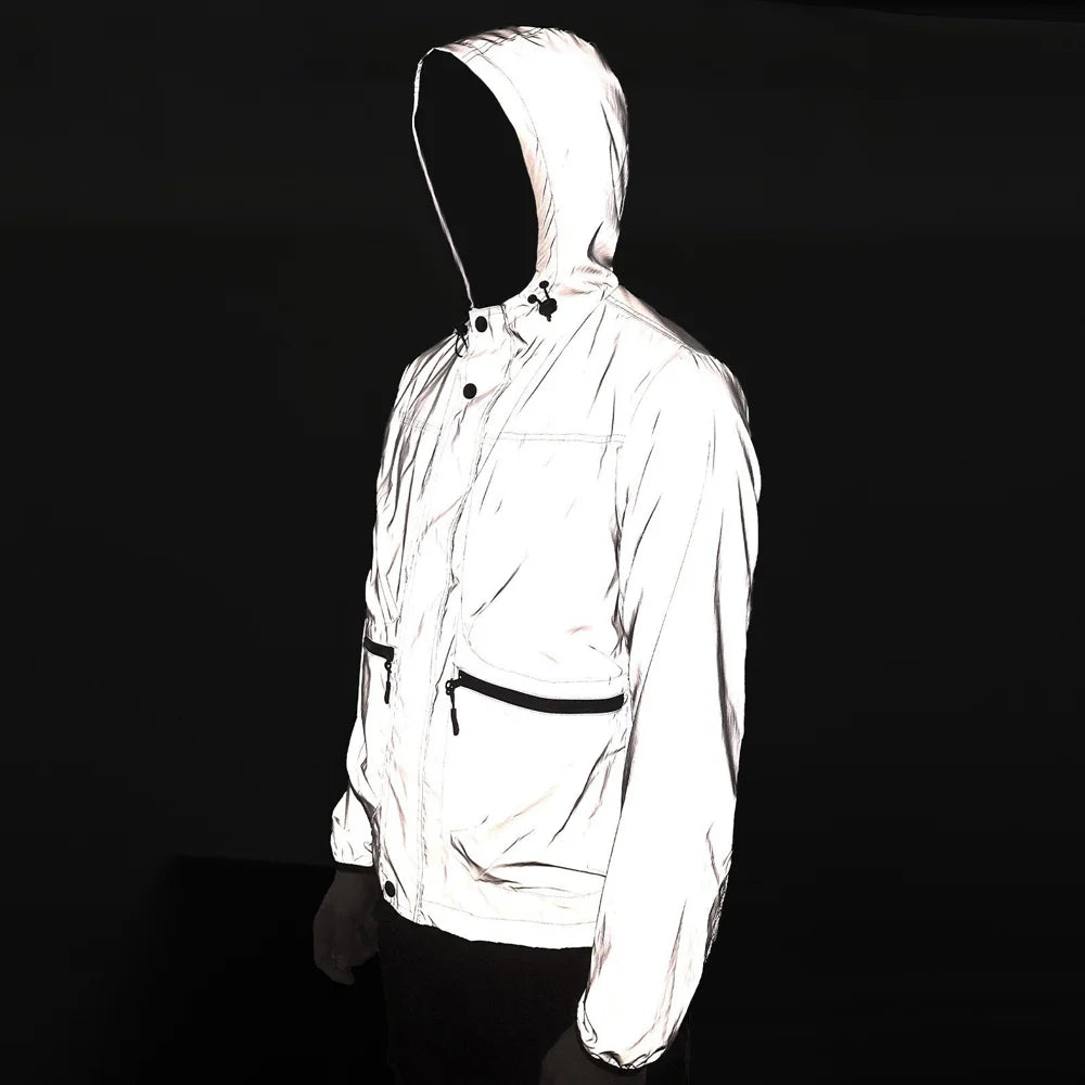 WOSAWE BD264 Cycling Reflective Jacket Windproof Waterproof Road Bike Hooded Coat for Men Women - BD264/S Silver | Asian M/European S - 3
