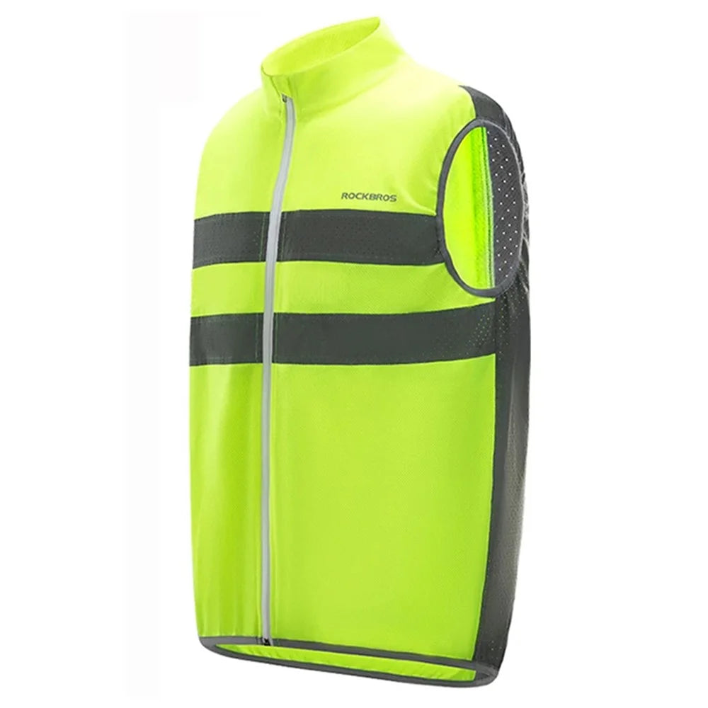 ROCKBROS YPW054 Reflective Vest Polyester Night Safety Jacket for Outdoor Cycling Running - M - 1