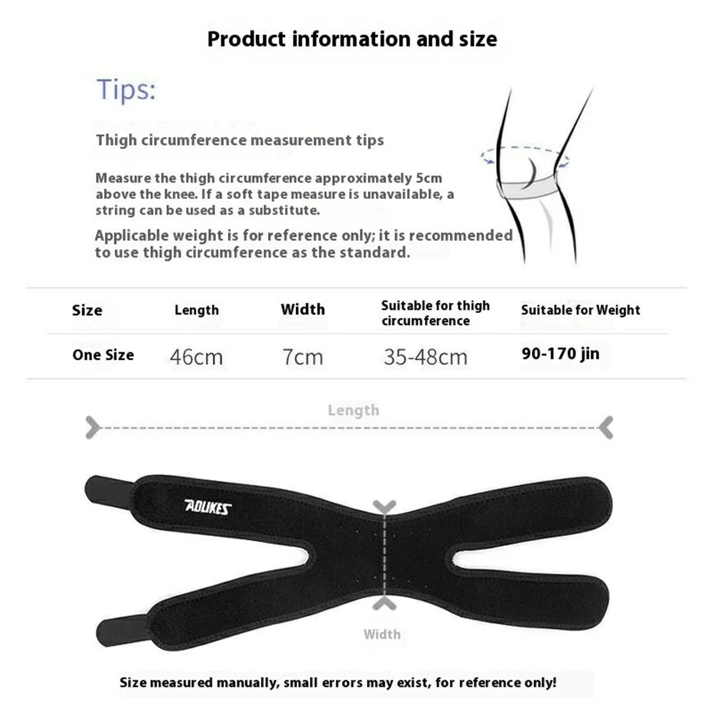 AOLIKES A-7929 1Pc Sports Knee Brace Patella Support Compression Strap for Running Basketball - Black - 6