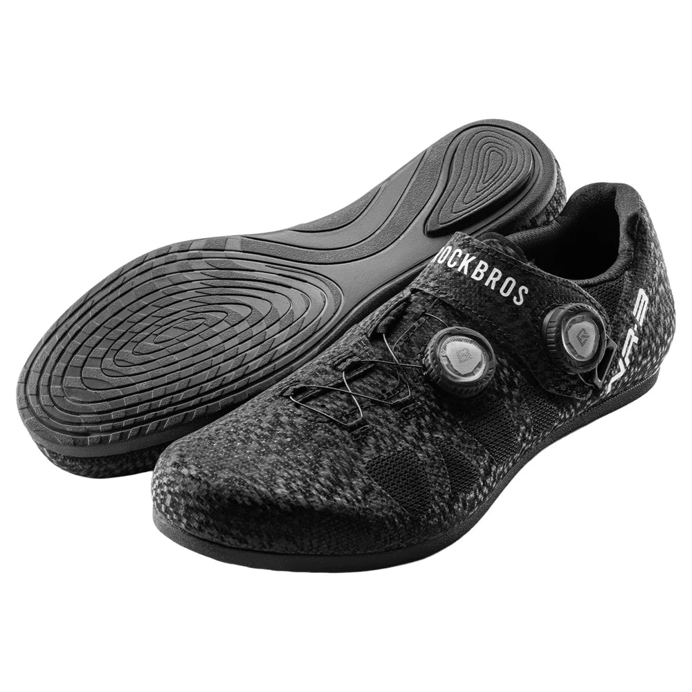 ROCKBROS Professional Road Mountain Bike Shoes with Adjustable Rotary Knob Anti Slip Bicycle Racing Sneakers - Black/Size 36 - 1