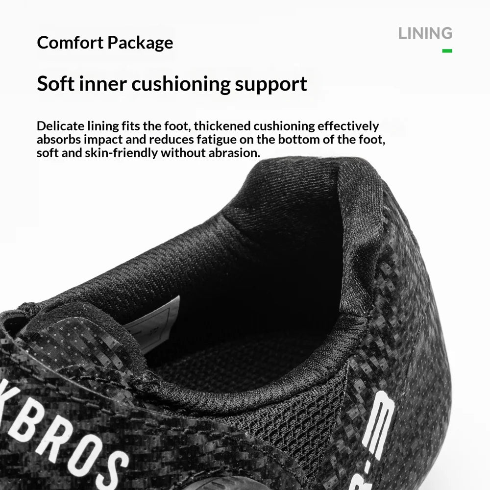 ROCKBROS Professional Road Mountain Bike Shoes with Adjustable Rotary Knob Anti Slip Bicycle Racing Sneakers - Black/Size 36 - 7