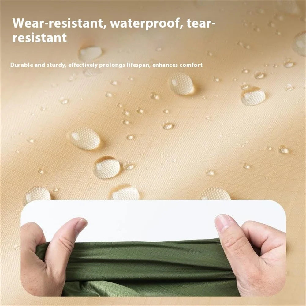 QUNATURE 600073 Portable Outdoor Picnic Blanket 210T Polyester Taffeta Ground Mat with 4 Stakes and Storage Bag - Olive Green - 5