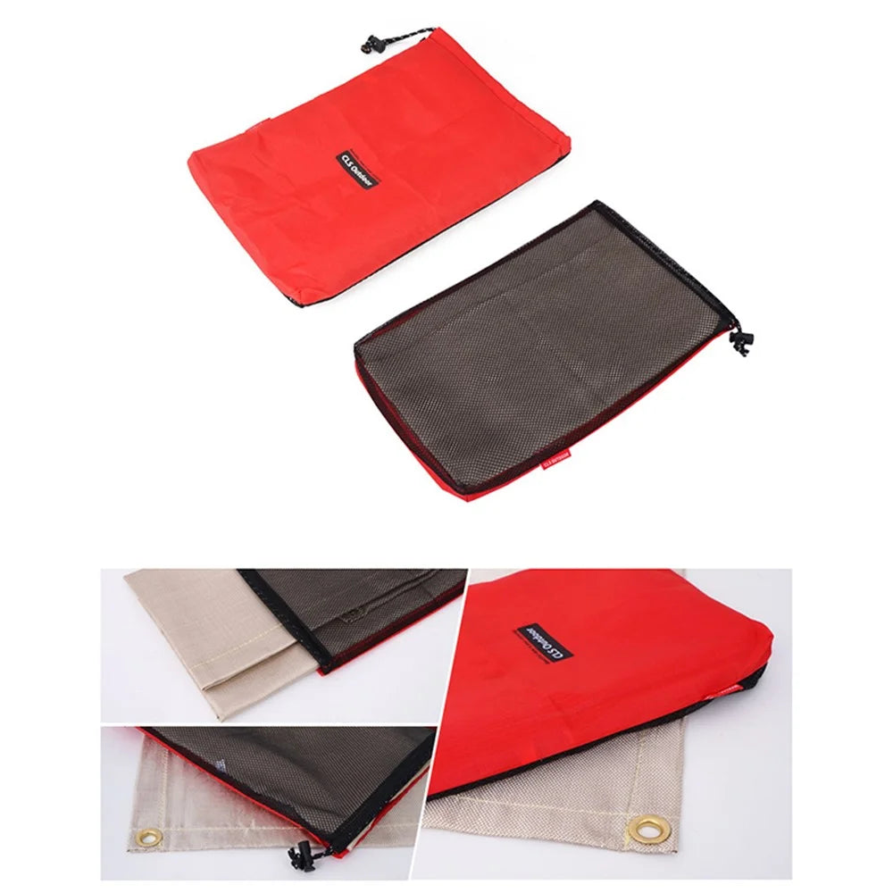 CLS Size S 46x44cm Outdoor BBQ Fireproof Cloth Fiberglass Heat Insulation Pad Camping Picnic Barbecue Flame Retardant Mat - 7