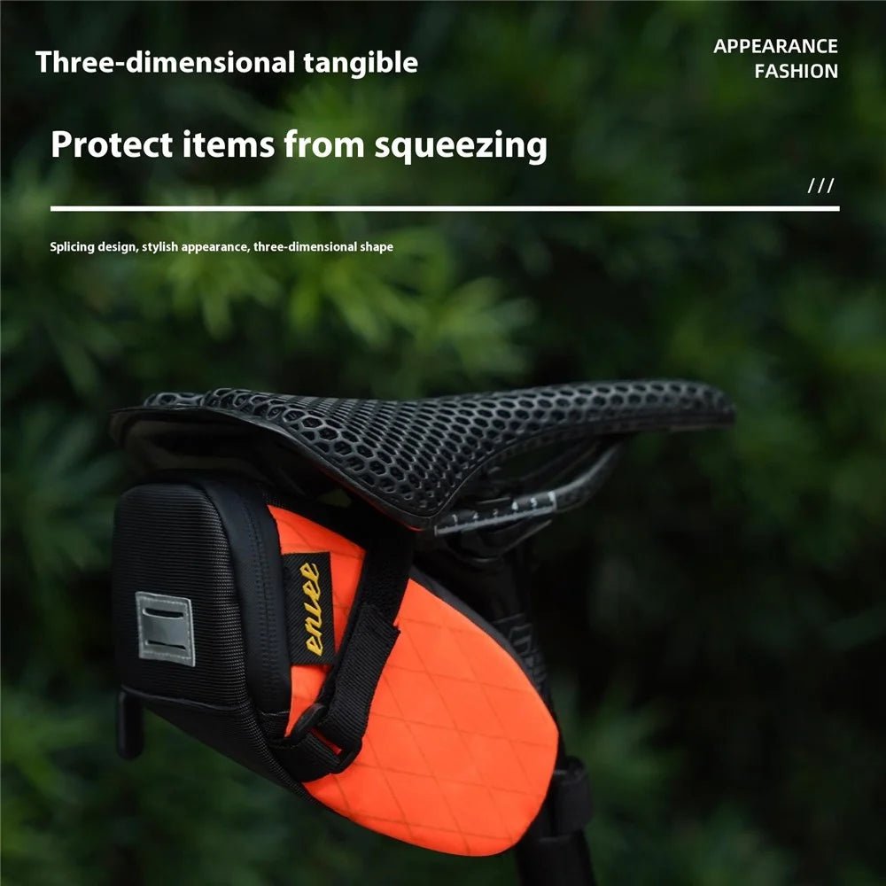 ENLEE E2493 Waterproof Bicycle Saddle Bag for MTB, Road Bikes Quick Release Tool Pouch - Orange - 4