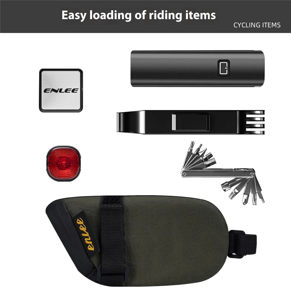 ENLEE E2493 Waterproof Bicycle Saddle Bag for MTB, Road Bikes Quick Release Tool Pouch - Orange - 7
