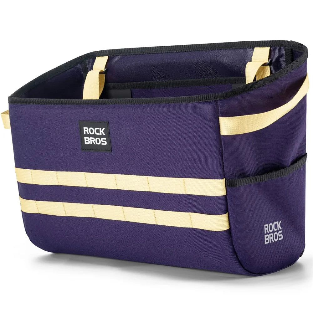 ROCKBROS W016 16L Waterproof Handlebar Bag for Folding Bike Aluminum Frame Cycling Storage Front Basket - Purple - 1