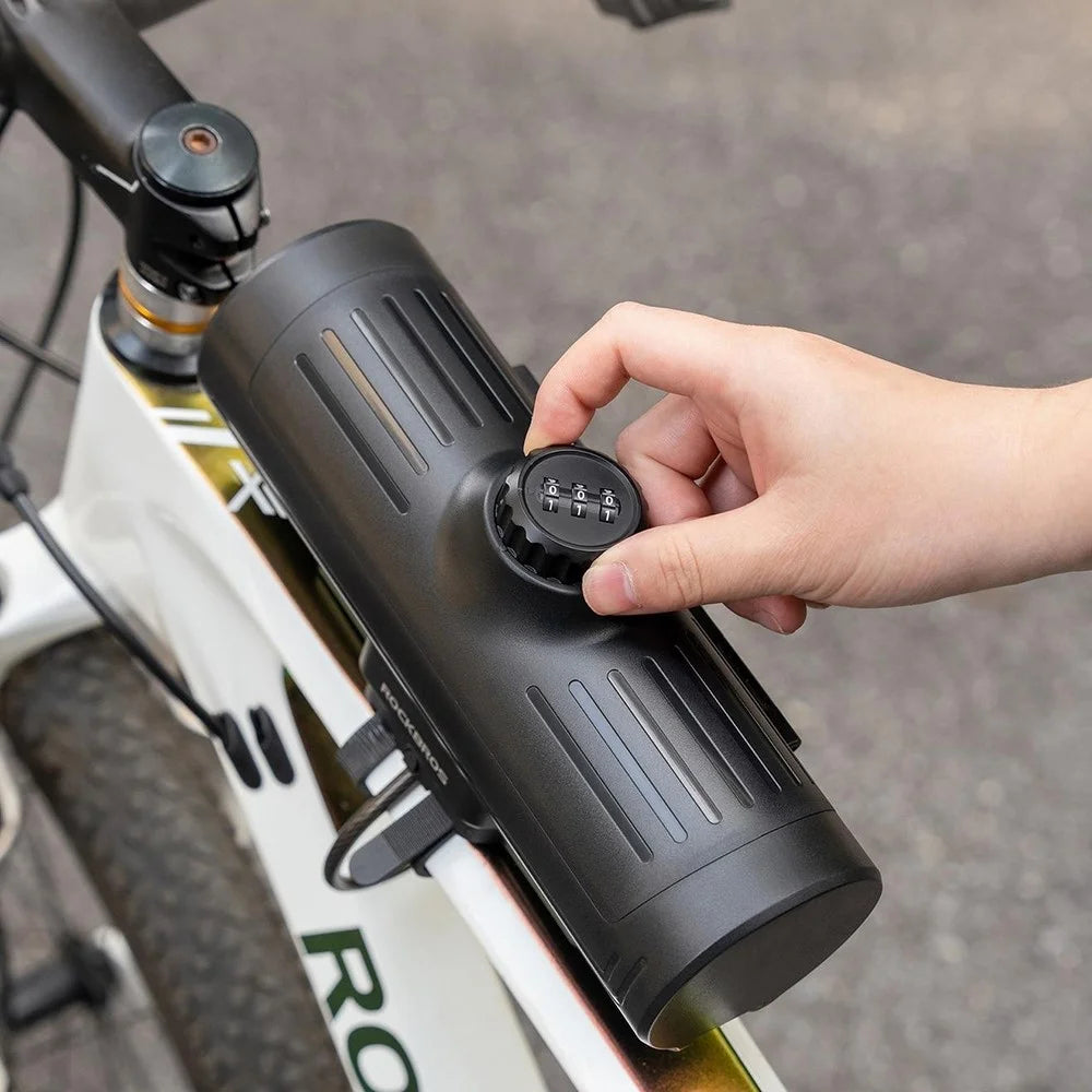 ROCKBROS 30120125 / 89111 Anti Theft Hard Shell Cycling Storage Box with Combination Lock for Mountain Road Bicycle - Black - 4