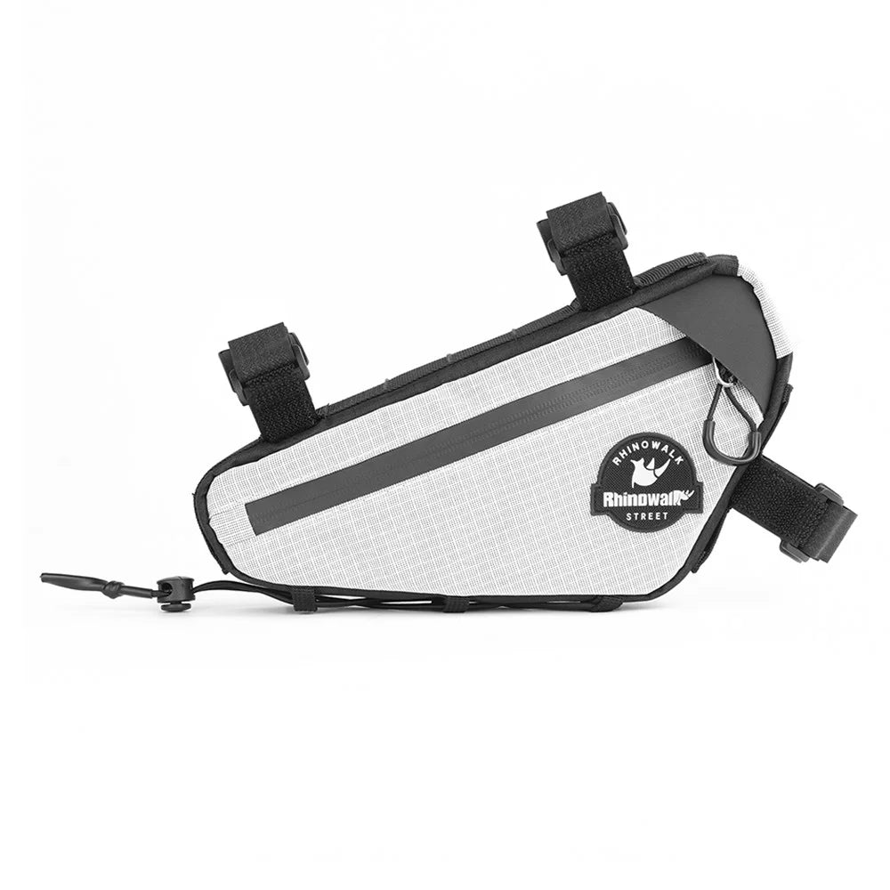 RHINOWALK Road Bike Triangle Frame Bag Waterproof Cycling Bag with Hidden Cable Port - White - 3