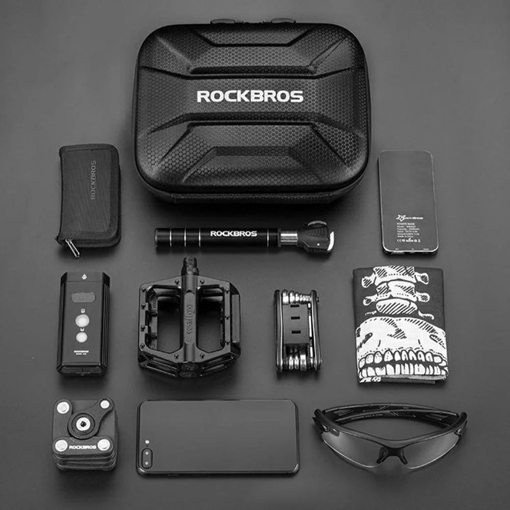 ROCKBROS Carbon Fiber Pattern Hard Shell Bike Bag with Adapter Bicycle Front Bag, B91 30110091001 / 51210910001 - 4