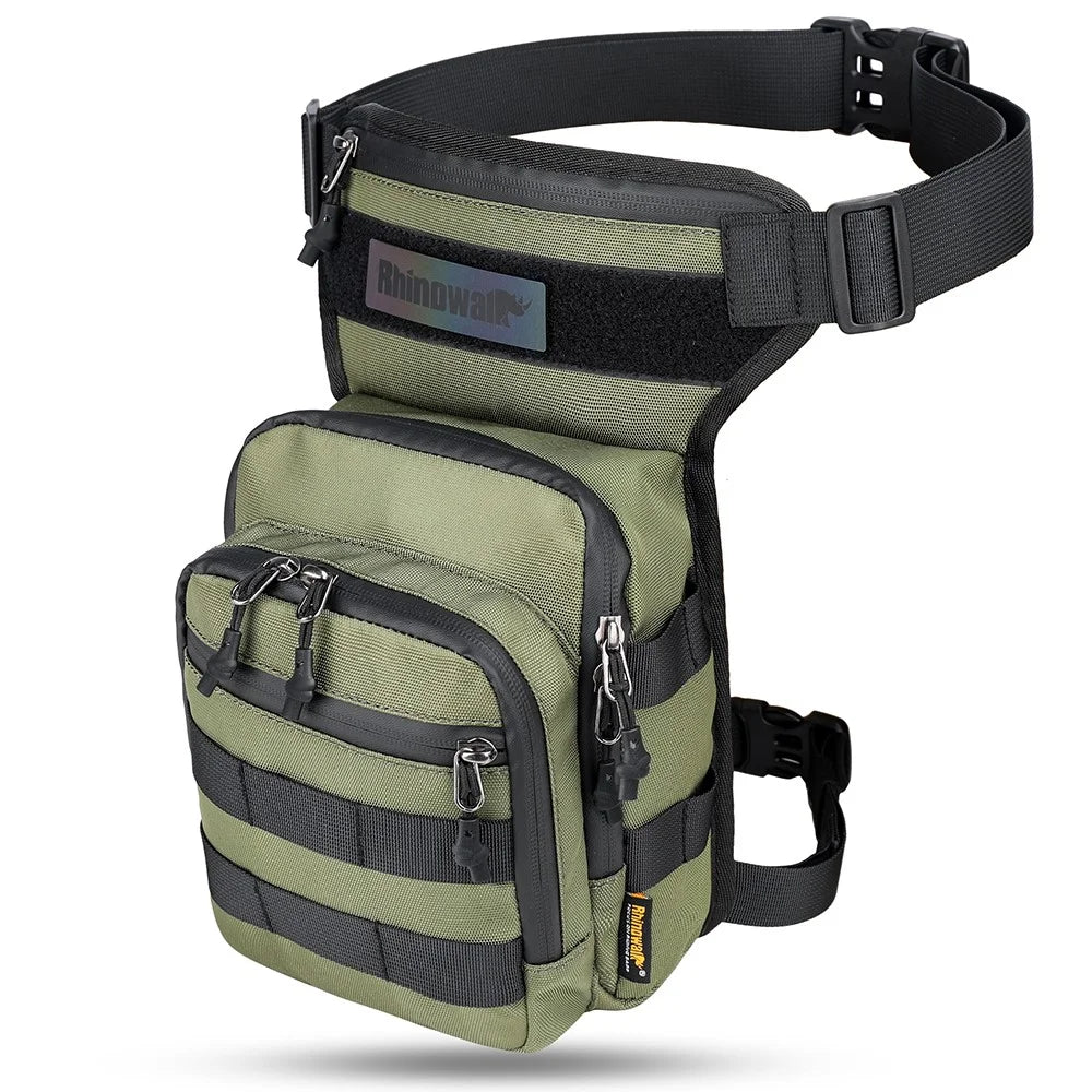 RHINOWALK MT102 Cycling Leg Bag Multifunction Waist Bag Chest Bag Crossbody Bag Outdoor Travel Fishing Hiking Cycling Hip Bags - Army Green - 3