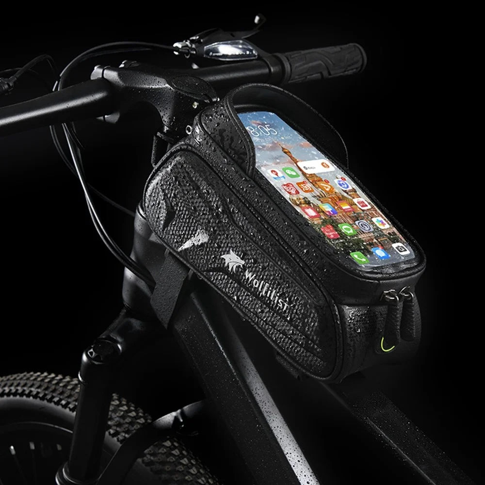 WOLFILIST S002 Waterproof Bicycle Top Tube Bag Cycling Touch Screen Phone Pouch Bike Front Beam Storage Bag - 3