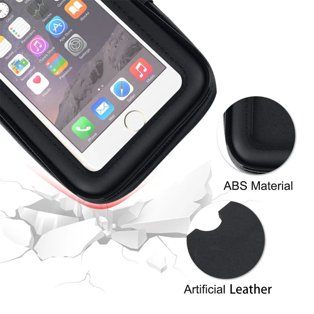6.3-inch Bicycle Touch Screen Phone Bag Bike Handlebar Mount Waterproof Phone Holder Case, Size XL - 6