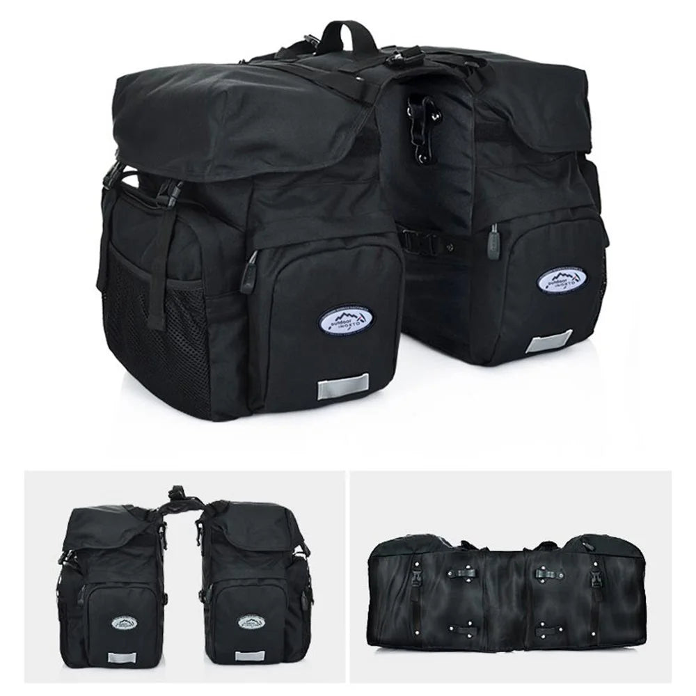 OUTDOOR INOXTO 521 Large Capacity 600D Nylon Bicycle Rear Rack Bag Bike Tail Pannier Pack Cycling Bag - Black - 2