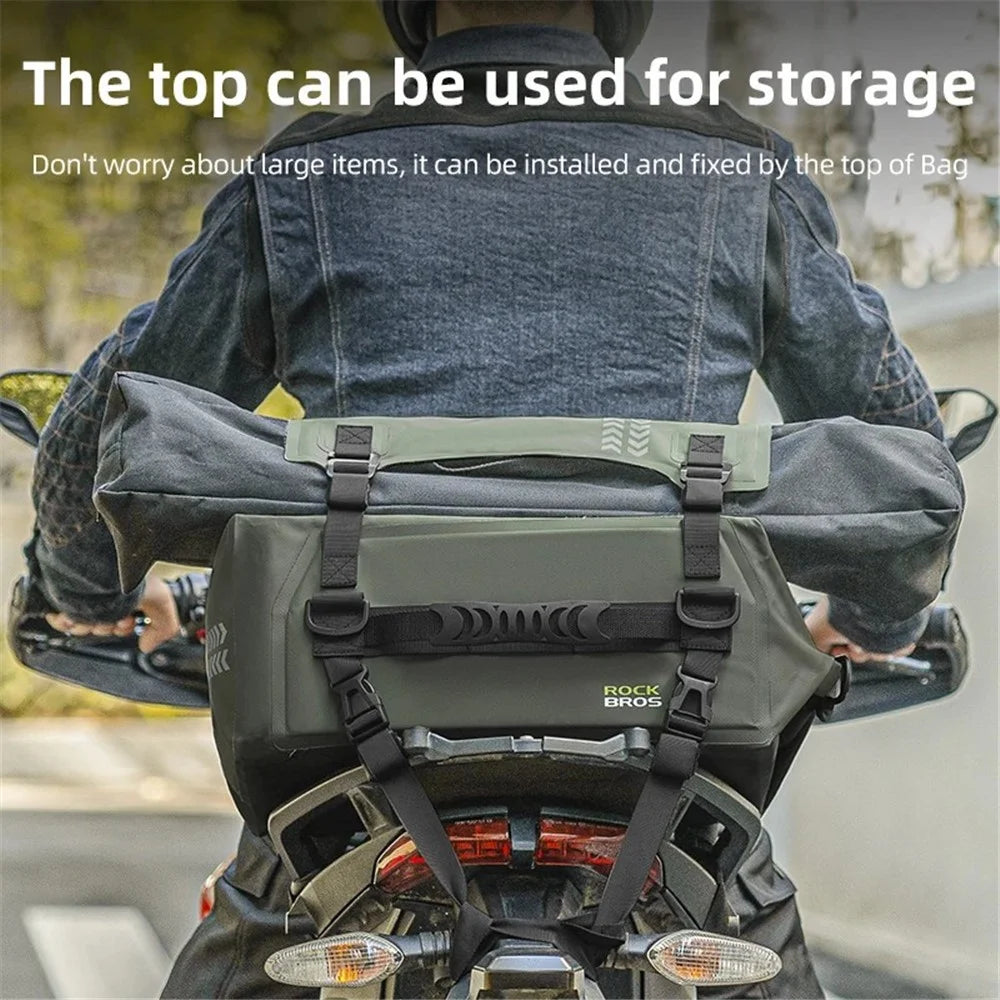 ROCKBROS AS-096 Waterproof Motorcycle Tail Pannier Pack 30L Reflective Motorbike Rear Bag - 2