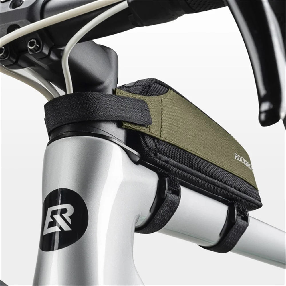 ROCKBROS 30120081001 1.4L Large Capacity Bike Front Beam Bag Reflective Bicycle Tube Bag, Lower - 4