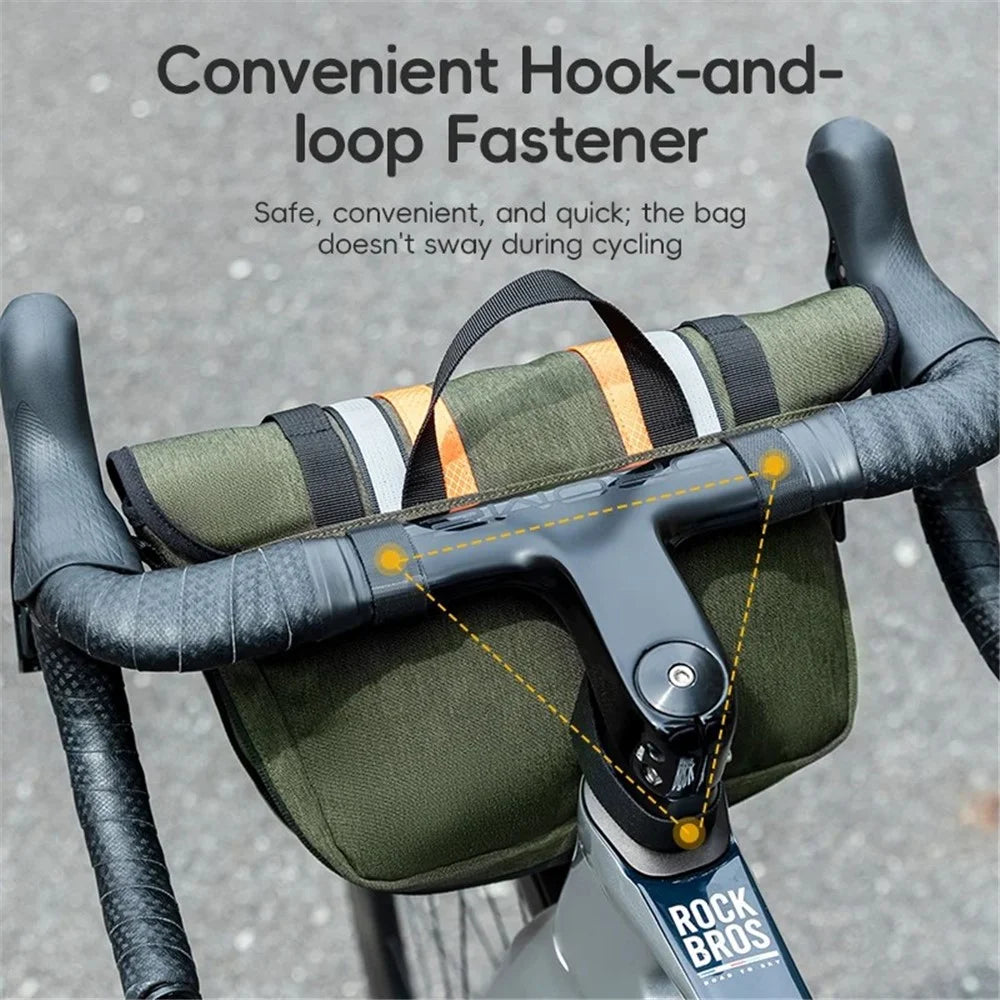ROCKBROS W004 4L Expandable Capacity Reflective Bike Front Bag with Shoulder Strap - 4