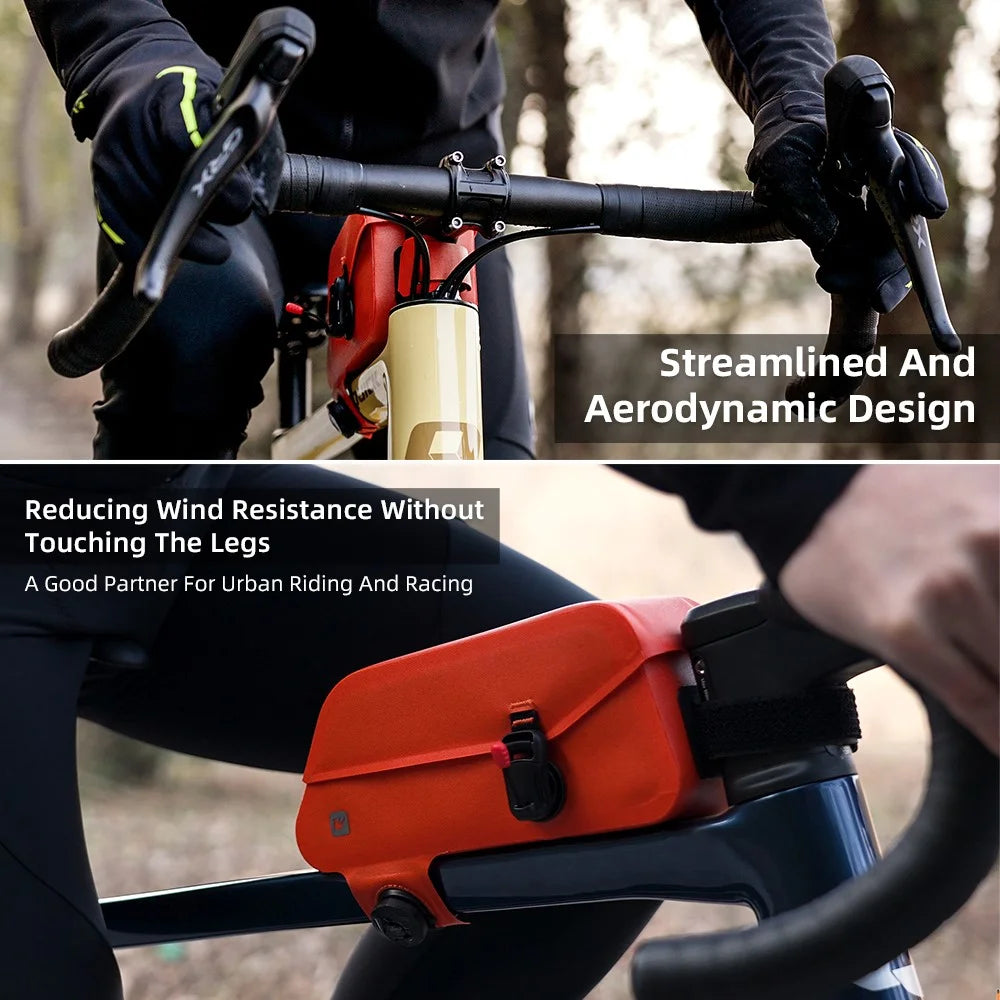 RHINOWALK K33 Magnetic Waterproof Bike Tube Bag MTB Frame Bag TPU+Polyester Cycling Pouch - Blue - 6