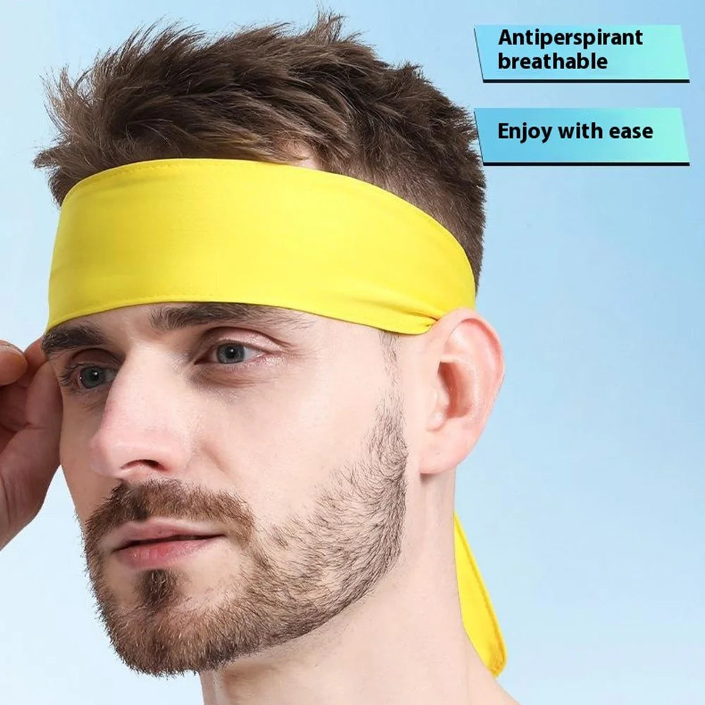 105 Tennis Headband Moisture Wicking Sports Cycling Milk Silk Quick Dry Adjustable Sweatband - Sapphire - 4