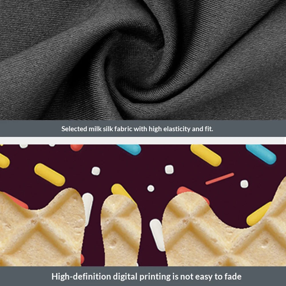 Ice Cream Print Sports Headband Sweat Absorbing Quick Dry Milk Silk Summer Fitness Sweatband for Adult - 001 Adult Size - 3