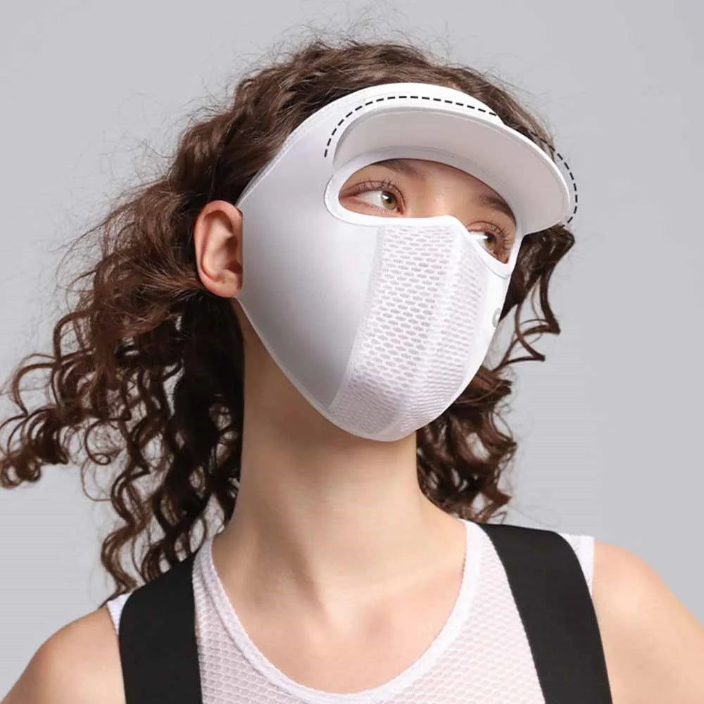 GOLOVEJOY XTJ133 Cycling Sun Hat UV Protective Visor Face Mask Summer Outdoor Face Cover - Black - 6
