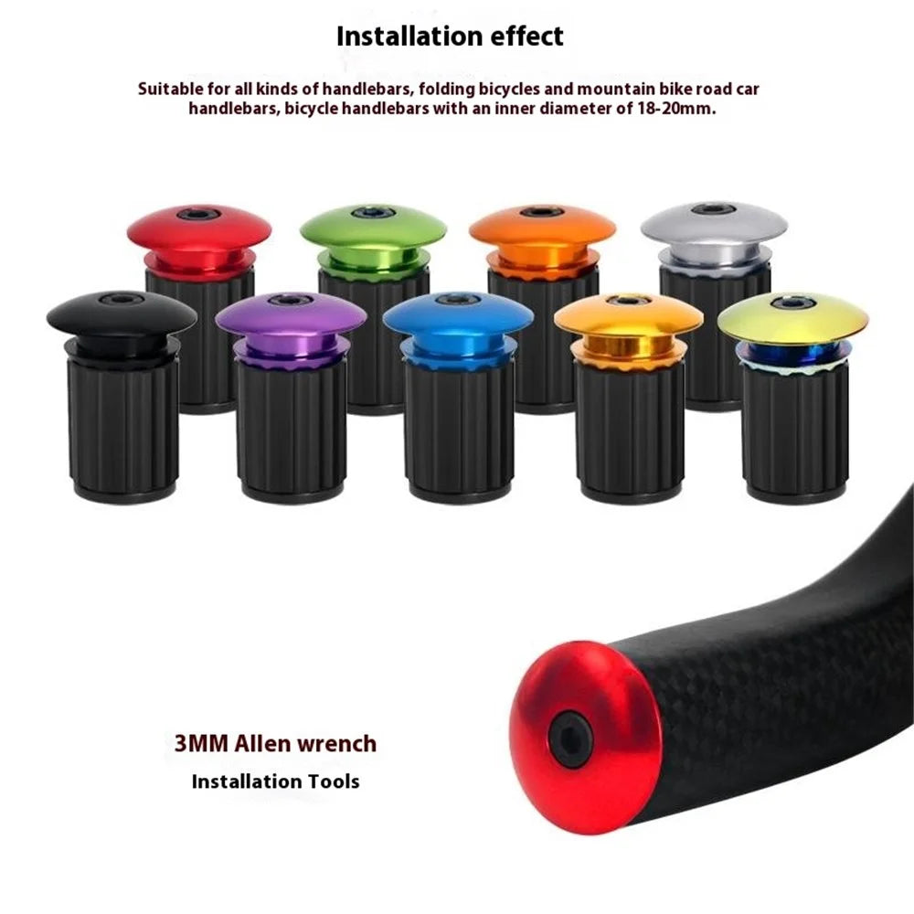 RIDERACE RR9351 2Pcs 18-20mm Handlebar End Plugs Road Bike Handle Bar End Cap Expansion Plugs - Multi-Color - 6